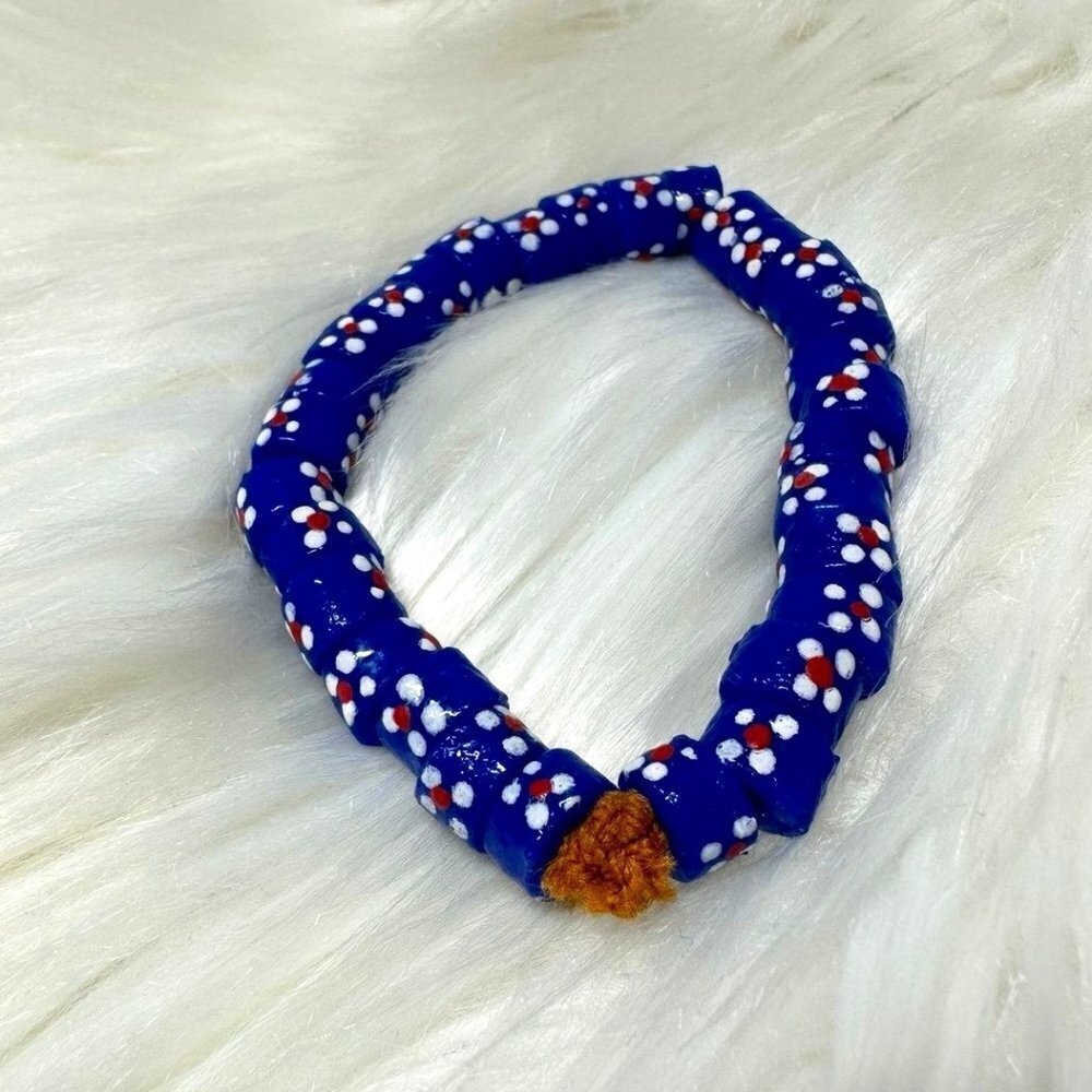 Blue Krobo Beaded Bracelet